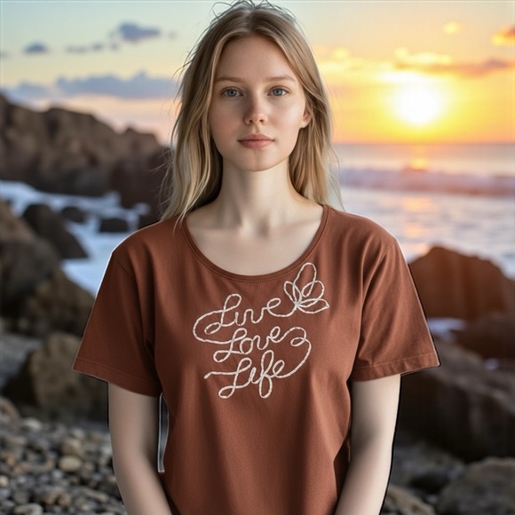 Live Love Life Old Navy T shirt with beaded accents - Picture 1 of 7